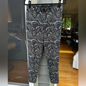 Joseph‎ Ribkoff Black Paisley Print Stretch Slim Leg Pants Women's Size 12